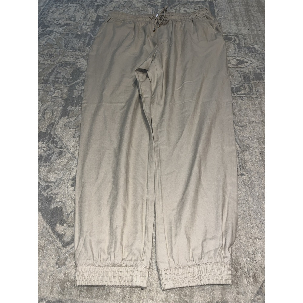 Calvin Klein Cotton Stretch Blend Cargo Joggers Beige Size Small NEW‎